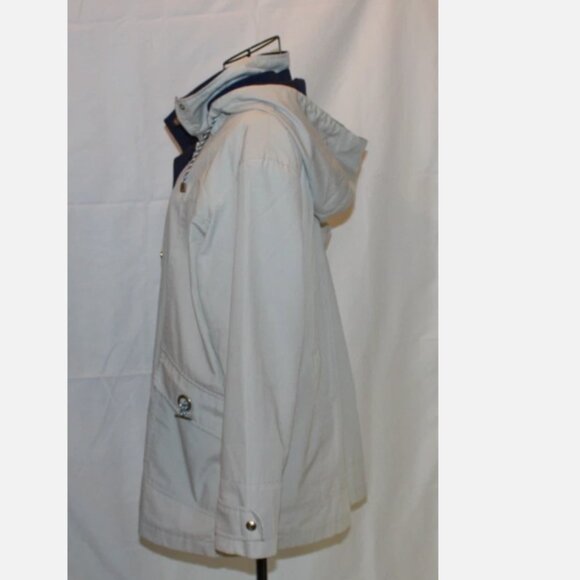 Tan Hooded Jacket Zip Front Women's M Oversize MacKintosh New England - Picture 4 of 8